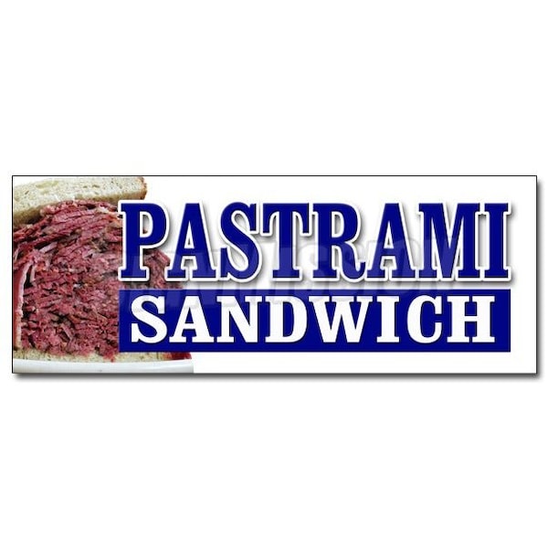PASTRAMI SANDWICH DECAL sticker Yiddish food restaurant butcher shop, D-24 Pastrami Sandwich